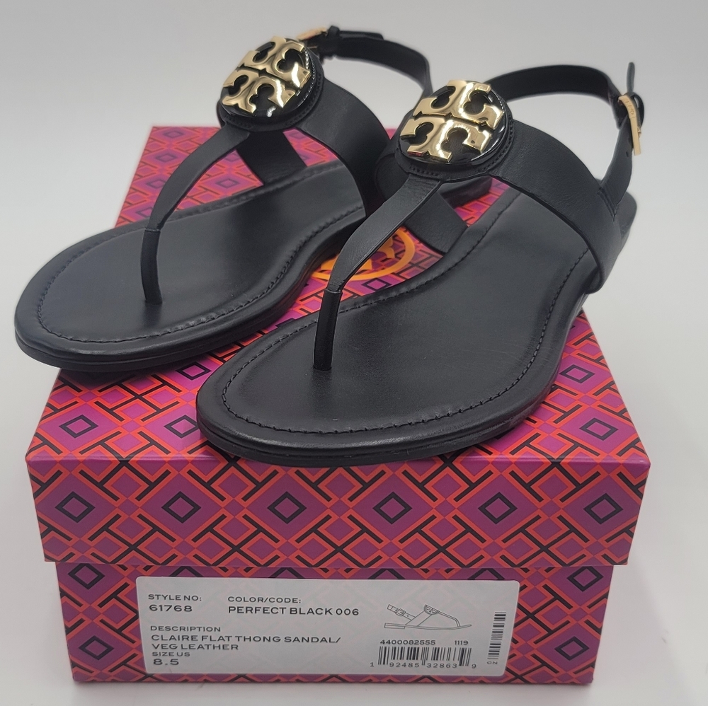 Tory Burch Claire Flat Thong (BLACK)Sandal - Picture 12 of 12